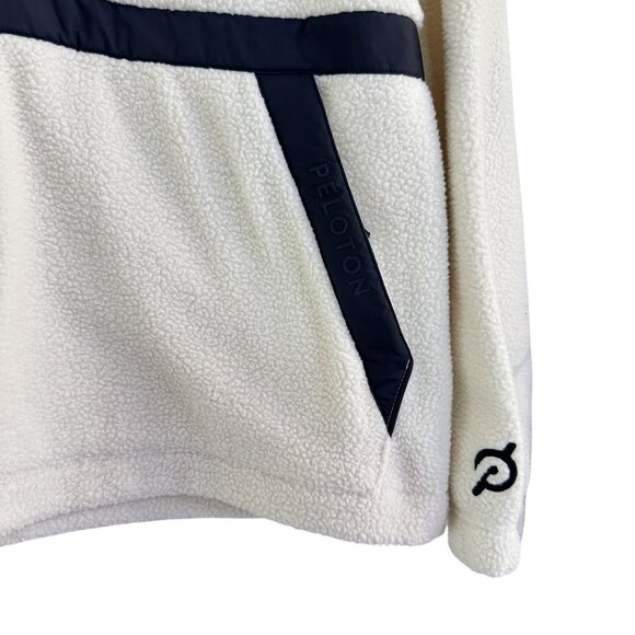 NWOT Peloton Womens Sherpa Fleece Pullover Ivory & Black Long Sleeve Jacket XXL - Picture 3 of 7